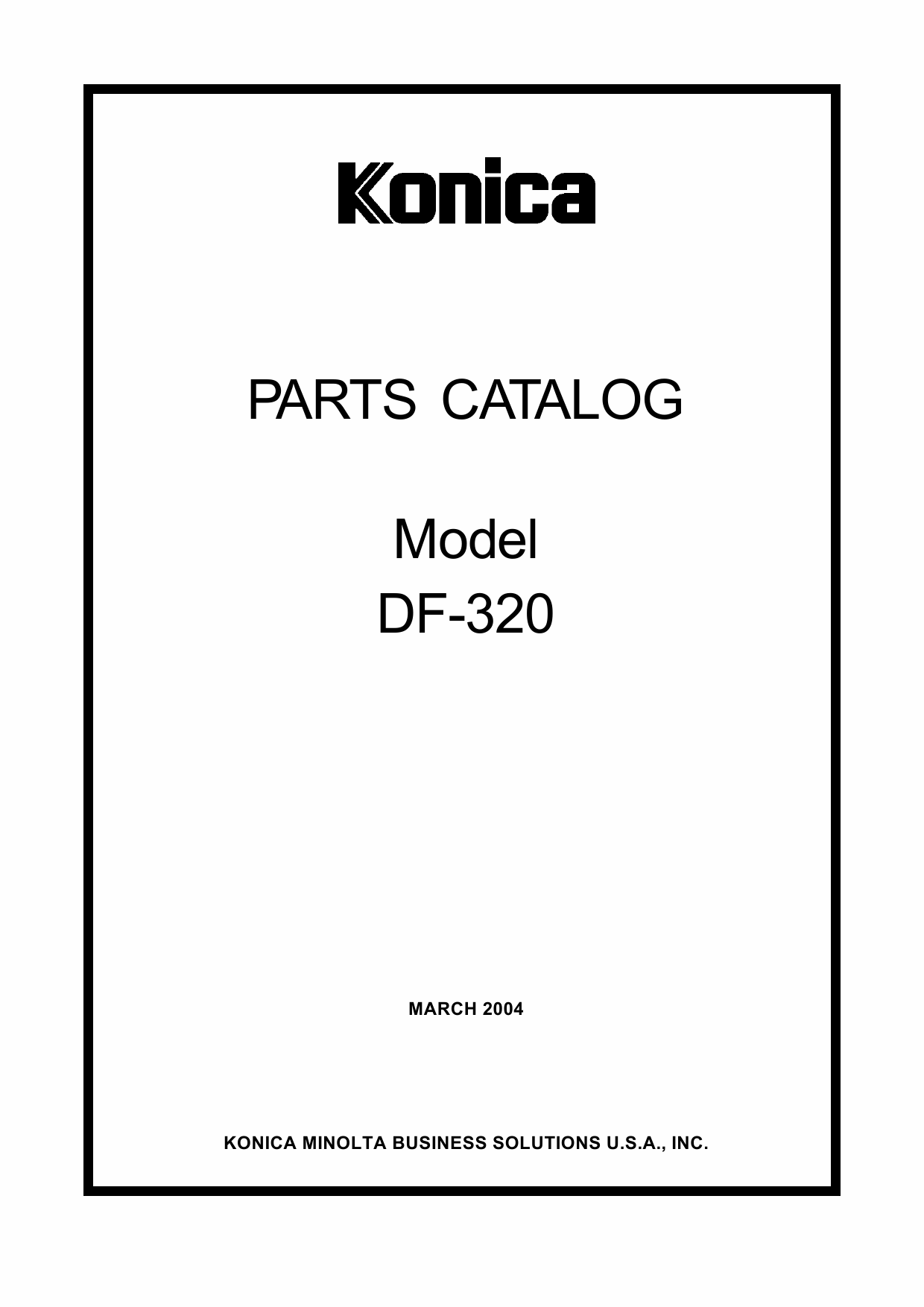 Konica-Minolta Options DF-320 Parts Manual-1